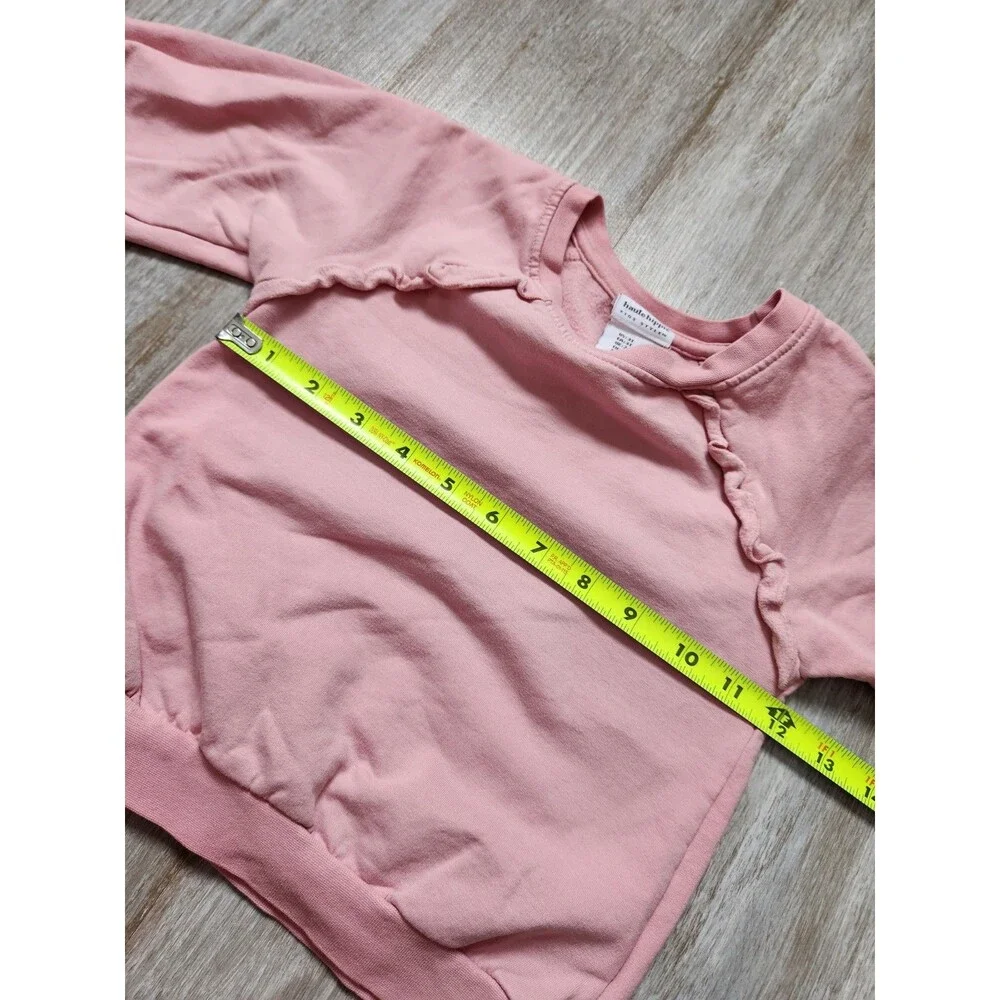 Haute Hippie Kids Pink Ruffle Crewneck Pullover Sweater Long Sleeve Girls 3T GUC